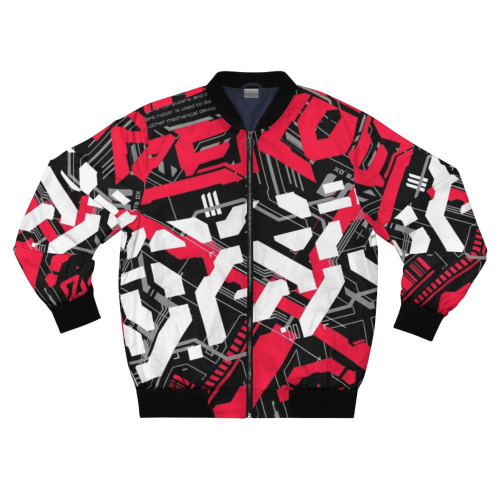 Techwear cyberpunk mech bomber jacket with futuristic design