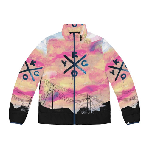 Kygo City Puffer Jacket - Premium blue and black puffer jacket inspired by electronic music and cloud landscapes