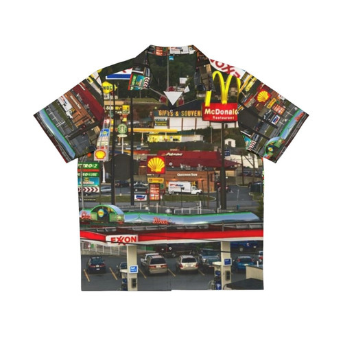 Vintage Hawaiian Shirt with Truckstop and Breezewood PA Motif