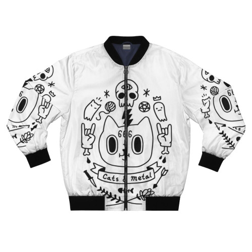 Cats and metal skull bomber jacket
