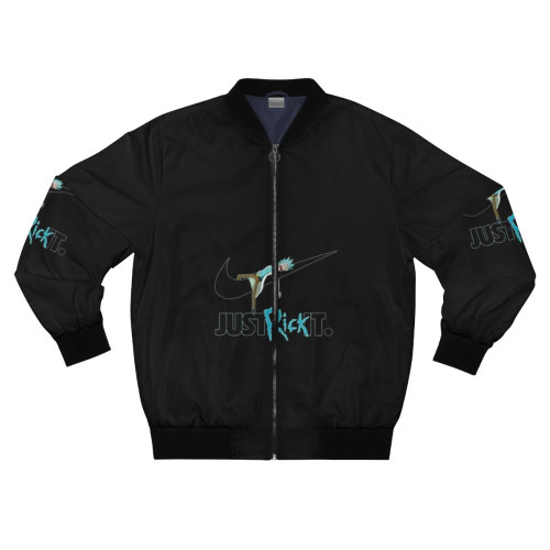 Rick and Morty Adult Swim inspired bomber jacket with cartoon characters and trippy graphics