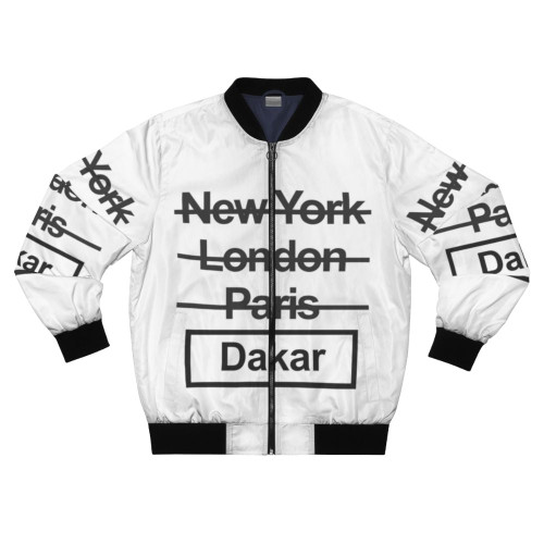 Senegal Dakar patriotic bomber jacket with city text design
