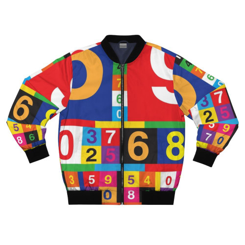 Retro graphic bomber jacket with "Color by Numbers" design