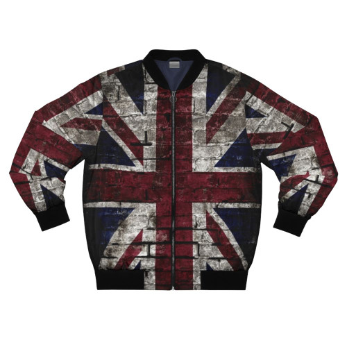 Distressed UK flag grunge punk style bomber jacket