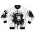 Monkey pattern bomber jacket with splash design and music-inspired elements