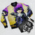 HitGirl Superhero Bomber Jacket with Comic Book Inspired Design - Flat lay