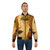 Golden Tears Klimt-Inspired Bomber Jacket featuring art nouveau floral design and metallic gold accents - Lifestyle