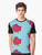 Graphic t-shirt featuring a king-size Homer Simpson wearing a muumuu with a flower design - Men