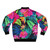 Tropical hibiscus floral pattern bomber jacket - Back