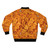 A bomber jacket featuring a cheesy Cheez It design. - Back