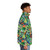 Colorful Jungle Watercolor Puffer Jacket with Birds and Tropical Foliage - men side right