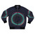 Asteroid Map of the Solar System Bomber Jacket featuring an infographic design of the asteroids and planets in the solar system.