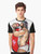 Muscular beefcake wearing a graphic t-shirt with a booty-themed design, celebrating gay pride. - Men