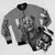 Kate Moss 90s supermodel portrait bomber jacket - Flat lay