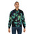 Ginkgo watercolor print bomber jacket in black color - Lifestyle