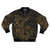 Golden Chinese dragon pattern on a black background bomber jacket