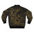 Golden Chinese dragon pattern on a black background bomber jacket - Back
