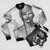 The Giddy Up Cowboy Bomber Jacket, a stylish and bold men's fashion item featuring LGBTQ+ inspired graphics. - Flat lay