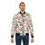 Watercolor botanical print bomber jacket with colorful floral nature design - Lifestyle