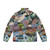 A colorful and psychedelic puffer jacket featuring a majestic ermine spirit animal design. - Back