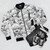 Uzaki-chan Collage Bomber Jacket - Anime-inspired Merchandise - Flat lay