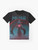 Graphic t-shirt design with bold, colorful print - Flat lay