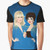 Frenemies graphic t-shirt featuring retro Dynasty TV show characters Linda Evans, Joan Collins, Krystle Carrington, and Alexis Warrington