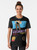 Retro graphic t-shirt featuring Jean Claude Van Damme in a martial arts pose with 8-bit style design - Women
