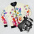 Pastel-colored bomber jacket with cephalopod marine life design - Flat lay