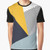 Colorful abstract geometric design graphic t-shirt with minimalist, modern art style