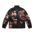 Jonathan Frakes wearing a black and white typography puffer jacket - Back