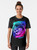 Otter Space Graphic T-Shirt featuring a sea otter in a space helmet surrounded by stars, galaxies, and rainbows - Women