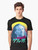 "Graphic t-shirt featuring Nicolas Cage in a vaporwave and synthwave style design with Japanese kanji text" - Men