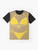 Vintage-inspired graphic t-shirt featuring a yellow polka dot bikini design - Flat lay