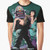 Vintage-inspired graphic t-shirt featuring Robby the Robot and Bettie Page in a retro 1950s sci-fi style.