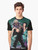 Vintage-inspired graphic t-shirt featuring Robby the Robot and Bettie Page in a retro 1950s sci-fi style. - Men