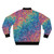 Geometric Chaos Bomber Jacket with vibrant, abstract pattern - Back