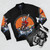 Blazblue anime inspired bomber jacket with character graphic design - Flat lay