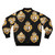 Golden silver metallic pattern with a Mexican heart design on a black bomber jacket - Back