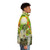 John Prine memorial puffer jacket with colorful floral and black and white design - men side right
