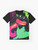 Ralsei, the fluffy goat wizard from Undertale and Deltarune, featured on a vibrant, neon-colored graphic t-shirt - Flat lay