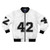 Vintage American football jersey number 42 bomber jacket with black number on white background
