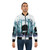 Watercolor monster-themed bomber jacket with nature and book design elements - Lifestyle