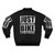 Motorcycle biker rider wearing a black bomber jacket with the text "Just One More Bike I Promise" - Back