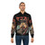 A stylish black bomber jacket featuring a Takaiju monster illustration, perfect for urban streetwear. - Lifestyle