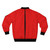 Lucio Fontana inspired abstract art bomber jacket in red - Back