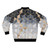 Blue gradient cube pattern graphic bomber jacket - Back