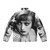 Joan Mir 5 Abstract Art Puffer Jacket with Minimalist Lines and Geometric Patterns - Back