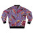 Lovecraftian Cthulhu Mythos-inspired bomber jacket with a surreal, otherworldly pattern featuring eyes, mouths, and tentacles - Back