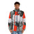 Collage art puffer jacket featuring Joan Crawford in Mildred Pierce - men front